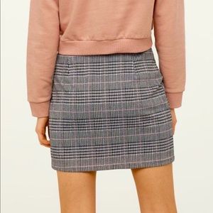 H&M Plaid Gray Pink Mini Pencil Skirt